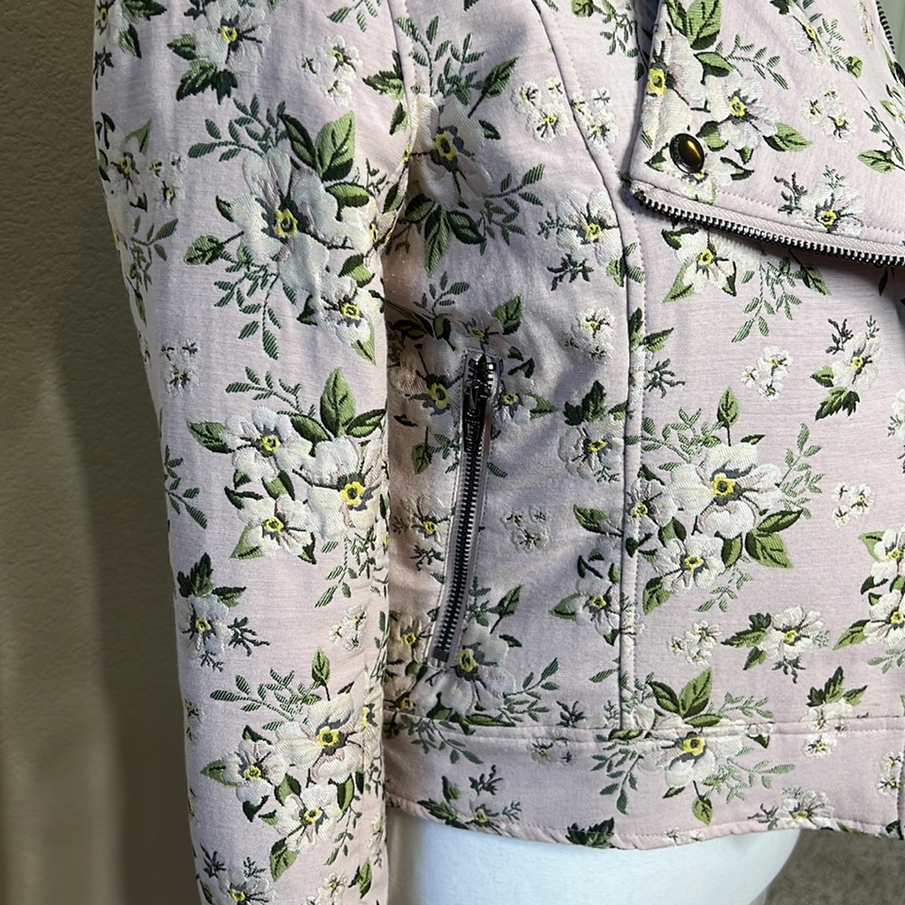 BLANKNYC Pink Floral Embroidered Moto Jacket - Picture 6 of 14